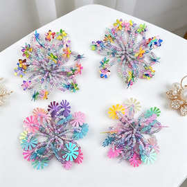 炫彩多巴胺彩色亮片手工编织花朵 DIY 服饰衣帽鞋花胸花辅料批发