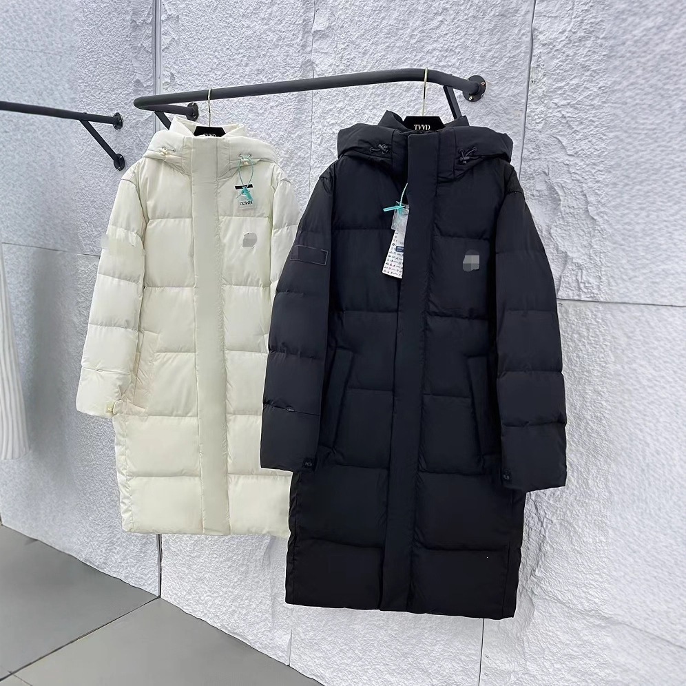 MLB long down jacket for winter, unisex, couple style, over-the-knee, warm, versatile, hooded, extra thick and warm.