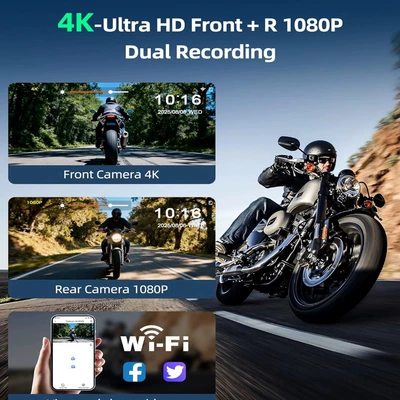 Motorcycle driving recorder Carplay Dual-Lens Dash