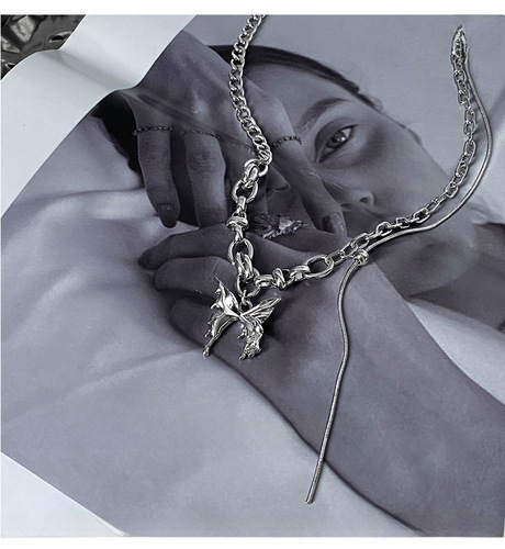 Original Butterfly Pendant Necklace for Women Spring 2024 New Arrival Unique Design High-end Lockchain Accessory