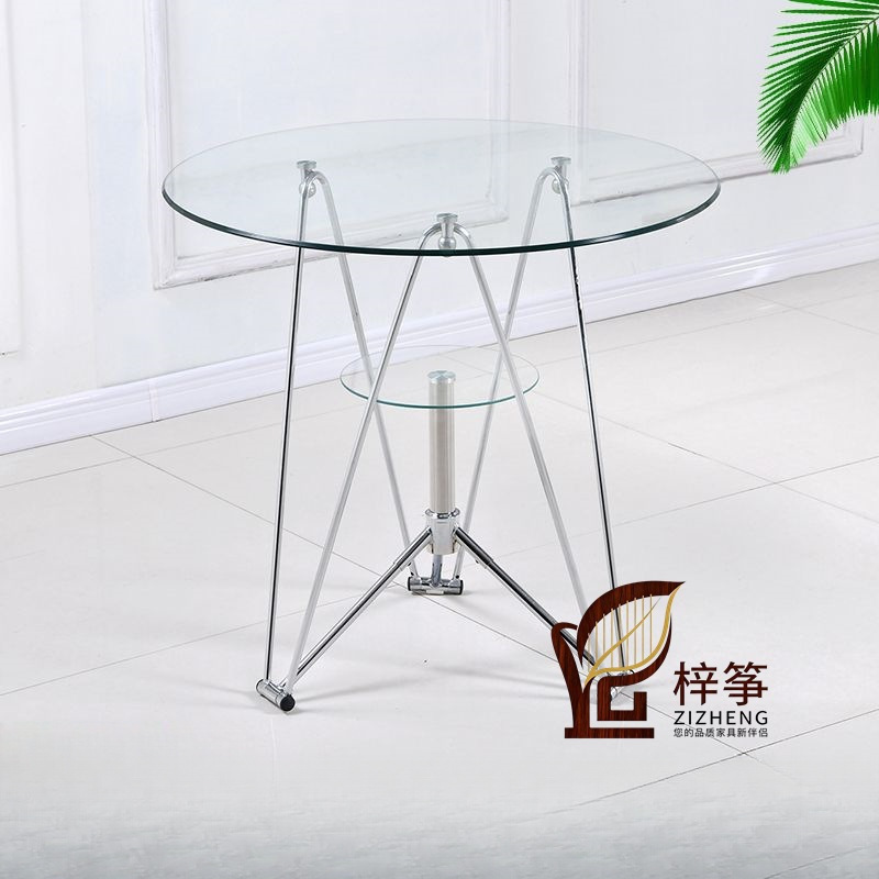 Negotiation Table Glass Table Round Tempered Glass Small Round Table Modern Simple Glass Round Table and Chair Combination Round Glass Table