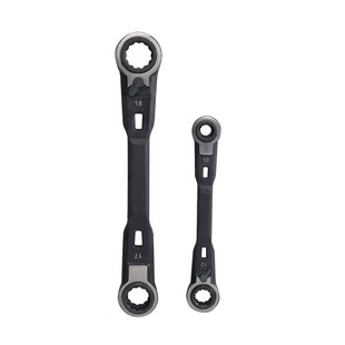 2-Piece Set of Four-In-One Ratchet Wrench Set Metric Specifications 8*10-12*13 / 16*17-18*19