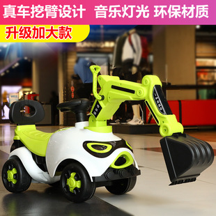 Samat children's excavator can sit people electric excavator with music Light men's and women's treasure can sit sliding excavator