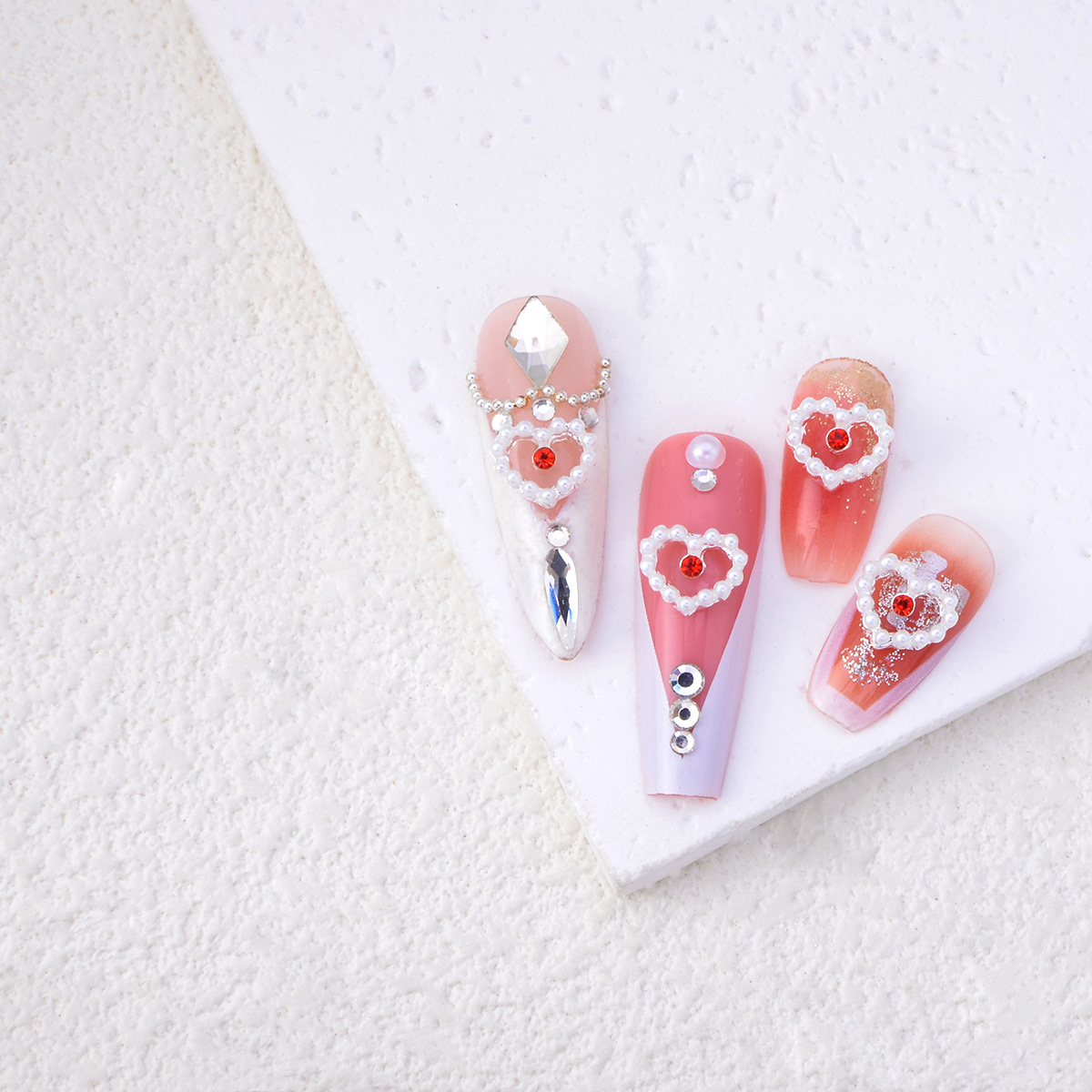 Valentine's Day Sweet Simple Style Heart Shape Plastic Nail Patches 10 Pieces display picture 7