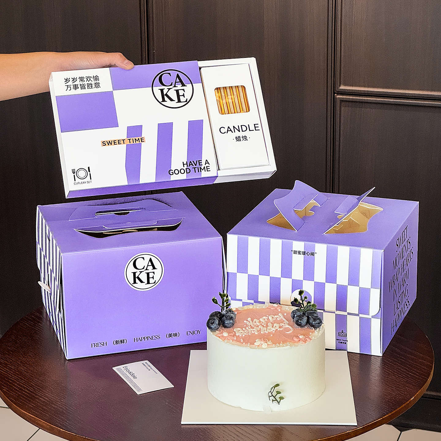6寸生日蛋糕盒手提一次性保温袋子铝箔手提外卖包装冷藏商用批发