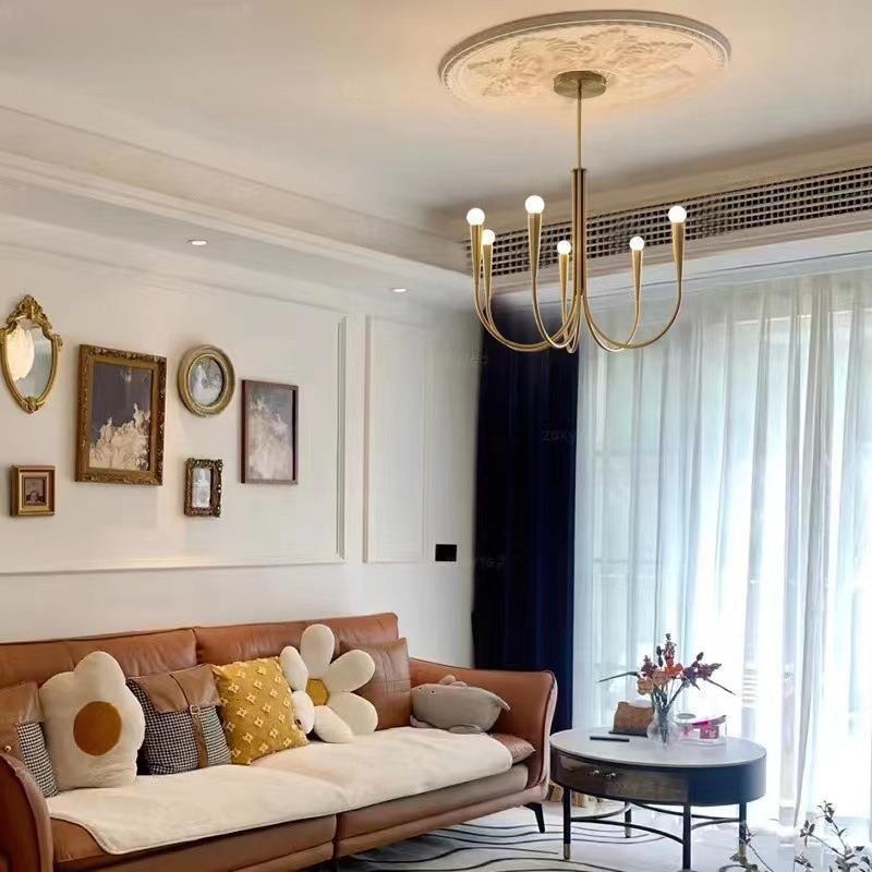 Iluminación principal de la sala de estar nórdica estilo antiguo lujo ligero estilo francés retrógrado diseñador de dormitorio vela de comedor candelabro hierro