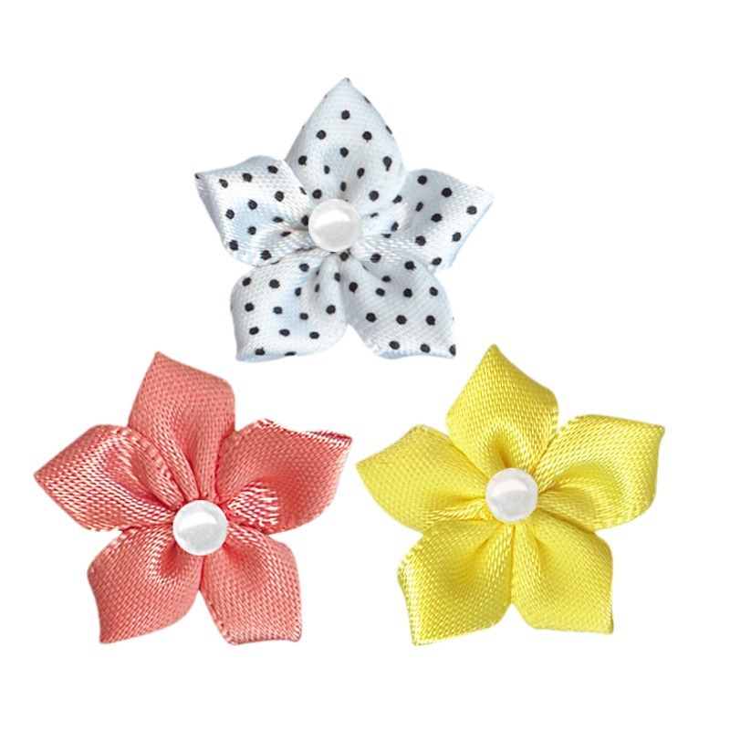 Yao Ming flor decoración hecha a mano cinta flor acabado horquilla decoración pequeña flor ropa interior ropa textil accesorios regalo embalaje