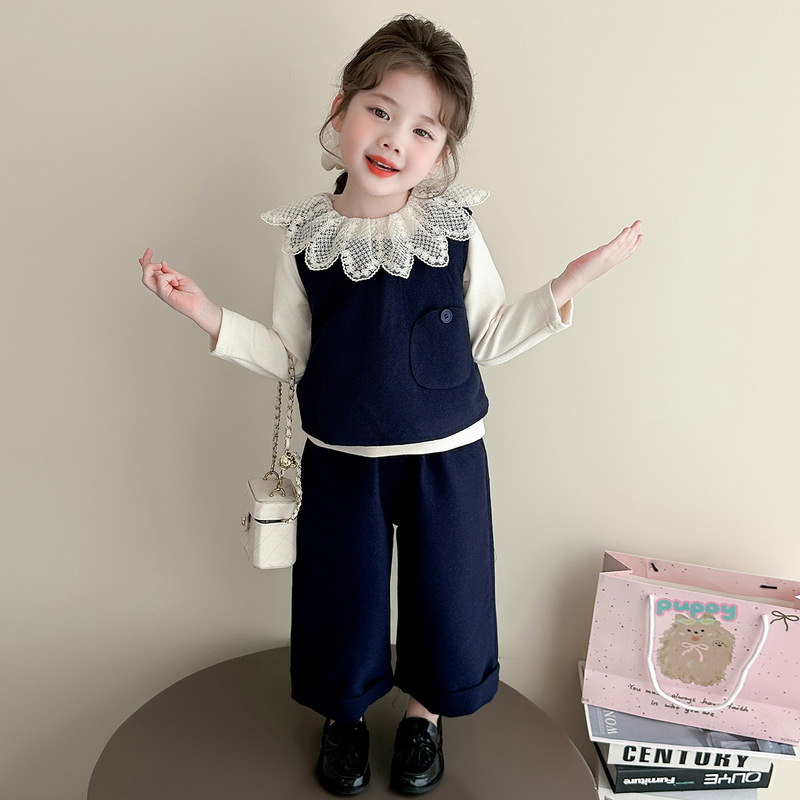 2025新款女童春秋套装洋气小香风上衣阔腿裤两件套儿童时髦潮装|undefined