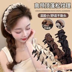 简约黑色插梳发箍女新款素色布艺蓬松高颅顶头箍时尚压发洗脸头饰