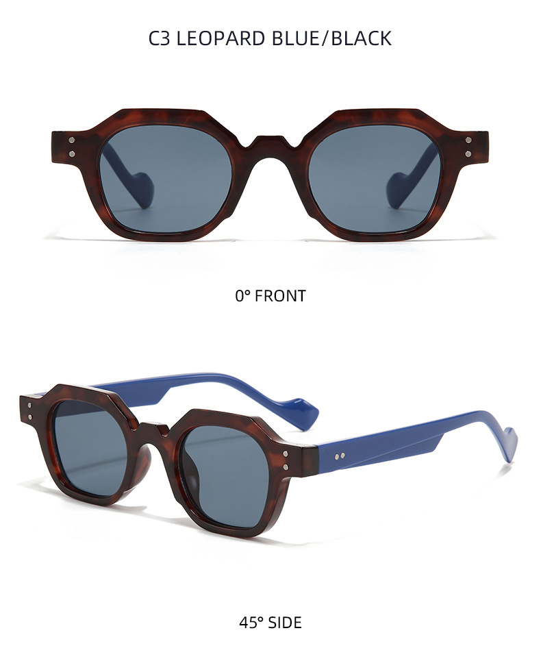 50g Weight Full Frame Glasses Structure Sunglasses Classification PC, UV400 Protection Lens Material Polygon Glasses Style Travel, Street Occasion Solid Color Pattern Unisex Gender Simple Style, Streetwear Style Grey, Black Color Simple Style Streetwear Solid Color PC UV400 Protection Polygon Full Frame Men's Sunglasses 7