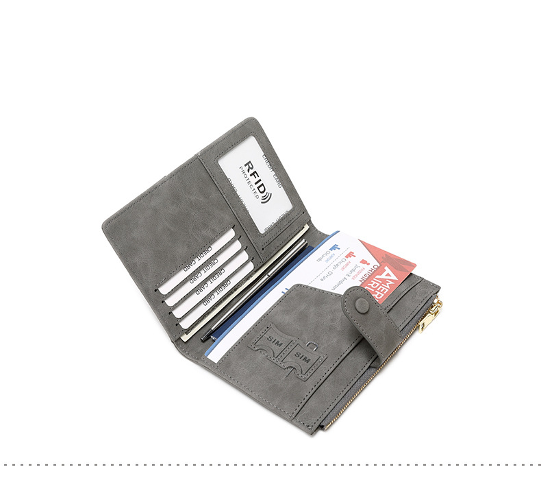 Nieuwe antidiefstalborstel RFID-paspoortclip met ritsgesp Paspoorthoes Documentclip Multifunctionele reispaspoorttas_voghion.com