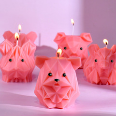 Three Trust Paper Dog Scented Candle Silicone Mold DIY Animal Cross-border Geometric Ornament Mold Origin Factory