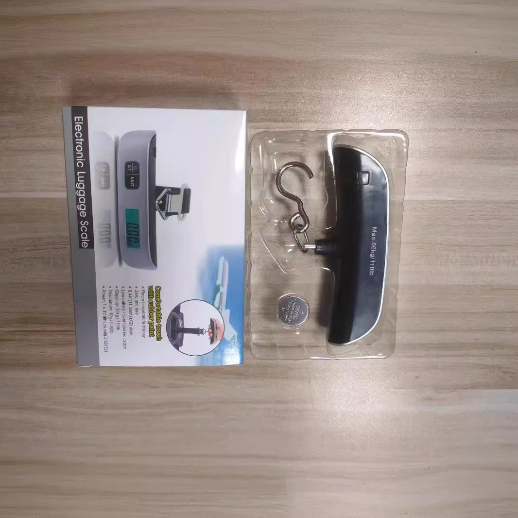 Escala electrónica en forma de T Escala de equipaje portátil Escala electrónica de tela Escala de mano Escala de viaje 50kg