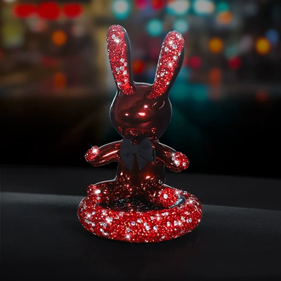 Diamond-encrusted car perfume seat Perfplant seat - red-diamond-bunny