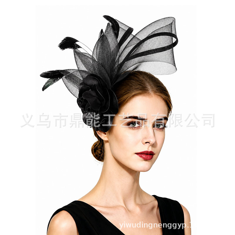 Amazon's best-selling horse racing festival mesh feather headpiece, vintage hair accessory, feather headdress for parties and banquets