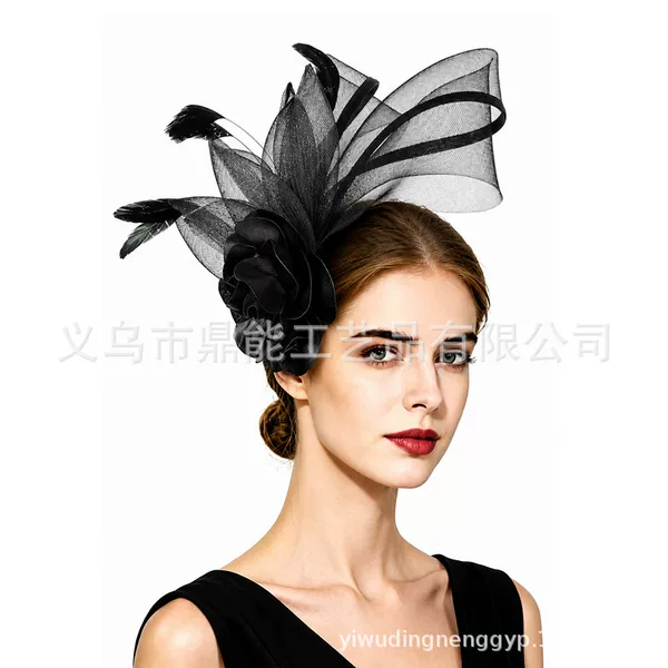 Amazon's best-selling horse racing festival mesh feather headpiece, vintage hair accessory, feather headdress for parties and banquets