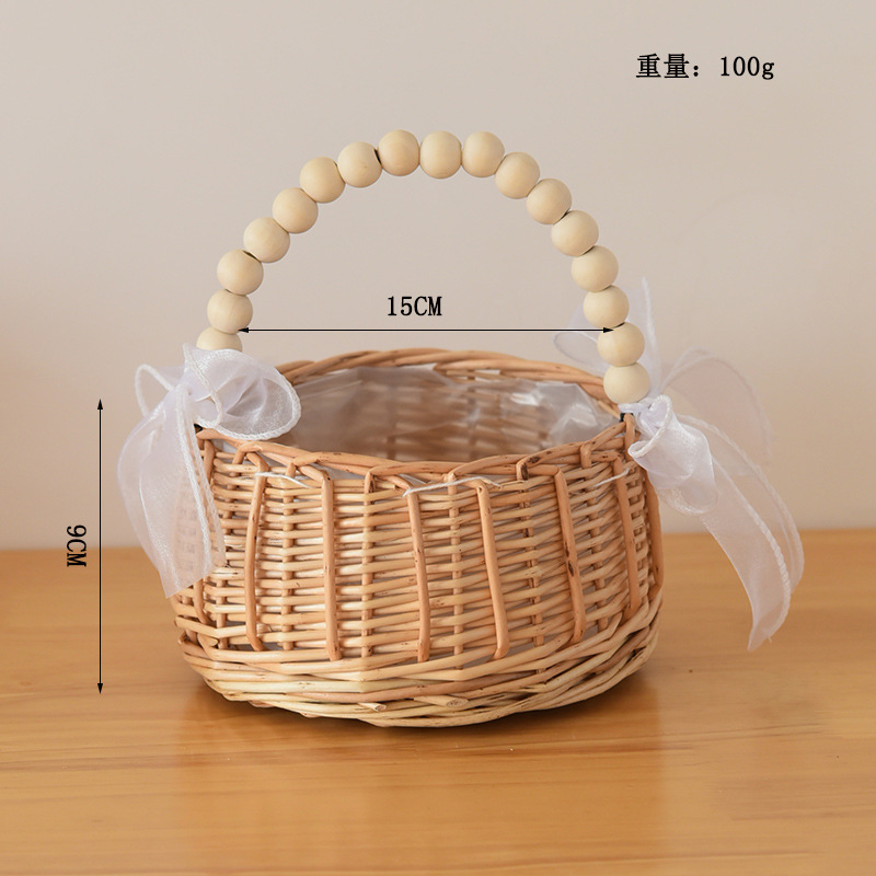 303g Weight Weave, Lace Fashion Element Open Closure Type Top Handle Strap Type Handbag Bags Type Daily Occasion Wicker Material Solid Color Pattern All Seasons Season Women's Gender Simple Style Style Cylindrical Shape Women's Wicker Solid Color Simple Style Weave Lace Cylindrical Open Handbag 2