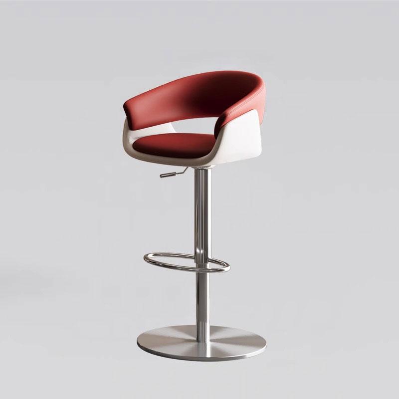 Bar Chair Light Luxury High Stool Bar Stool with Backrest Designer Adjustable Swivel Home Bar Chair Island Chair Stainless Steel