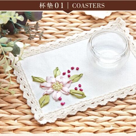 Jin Hao nueva tela de algodón tejido de encaje para platos tapete para platos restaurante creativo tapete posavasos tapete para mesa