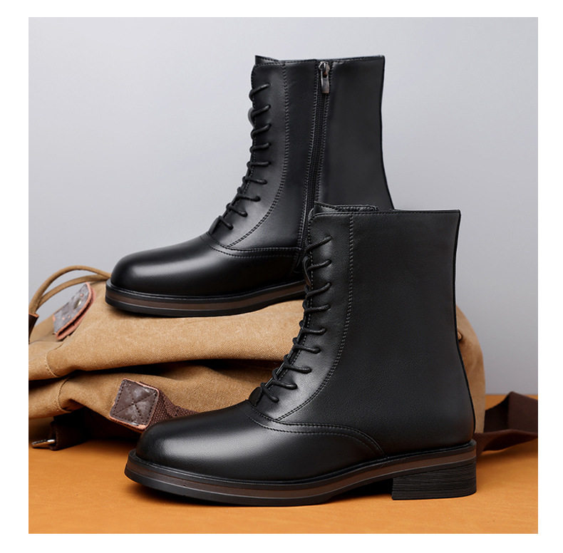 Giày bốt Martin nam cổ cao gót 3–5 cm, dây buộc phía trước, phong cách casual — Z7126 màu đen, z7126 màu nâu chi tiết 15