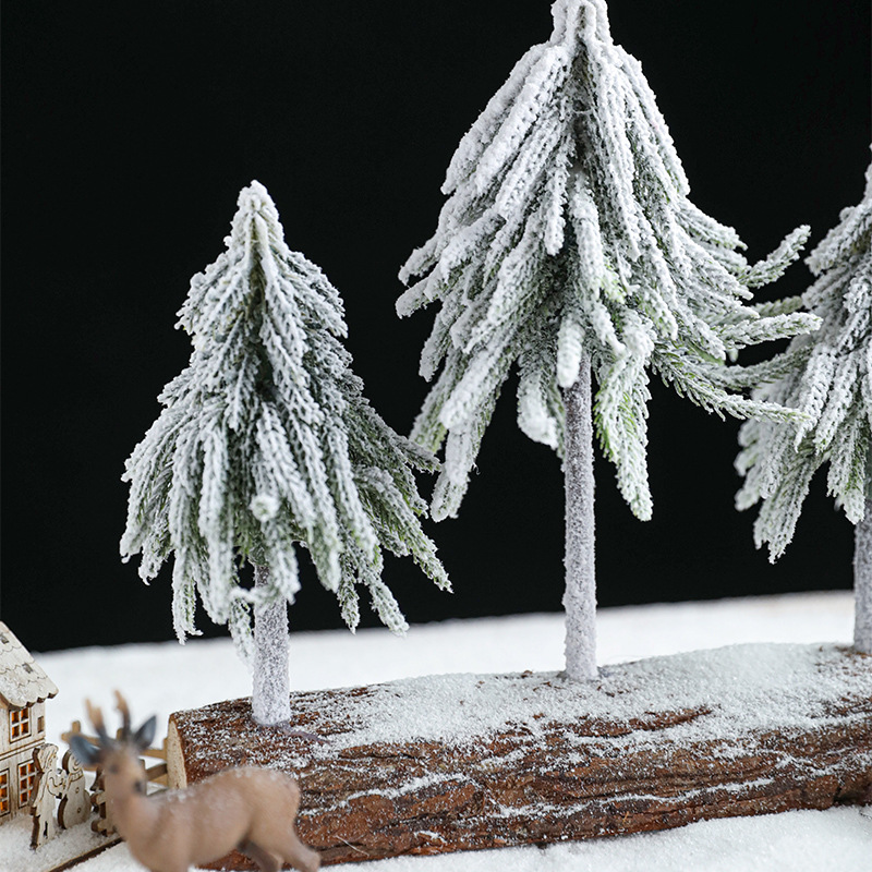 Pequeño árbol de Navidad PE spray de nieve árbol verde mini decoración de escritorio para el hogar árbol de simulación de fiesta ambiente decorativo