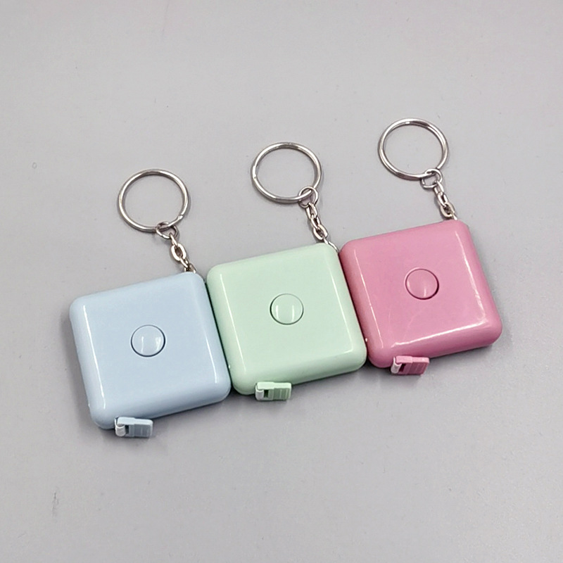 Small square keychain for elementary school students, ruler, 1.5meter, Nordic style