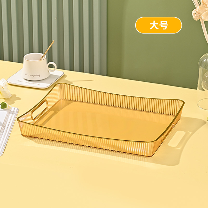 Luz de lujo rectangular borde dorado taza de agua bandeja de té taza de té del hogar sala de estar bandeja de fruta taza juego de té bandeja de almacenamiento