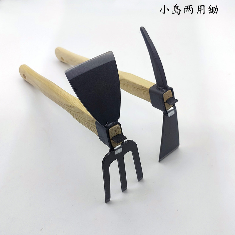 全钢两用锄耙锻打镐锄日式小花锄园林园艺花园植草工具松土耙锄镐