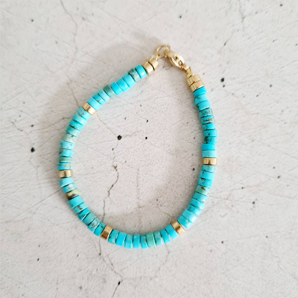 Casual Square natural stone Titanium Steel Beaded Bracelets 1 Piece