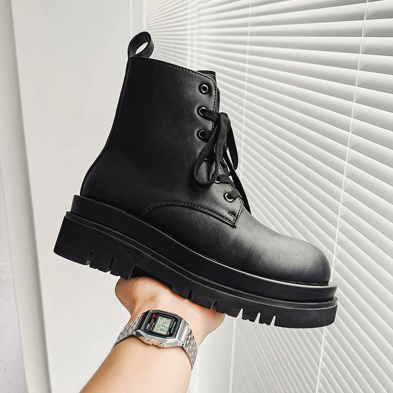 2023 Модное Новое поступление Ботинки Martin Женская обувь в британском стиле высокие уличные кожаные сапоги для влюбленных модные Универсальные сапоги на толстой подошве