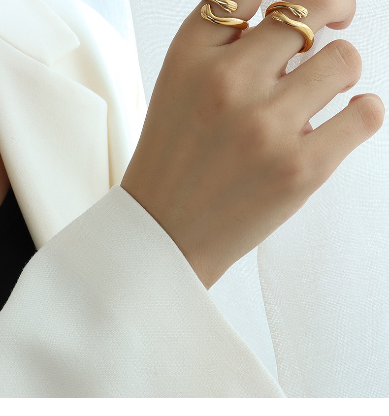 Real Gold Plated Plating Material PVD Coated Real Gold Plated 18K Gold Geometric 304 Stainless Steel Fashion Waterproof Non Tarnish