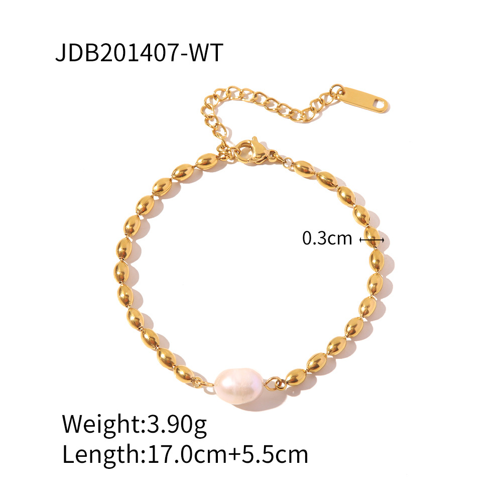 Fashion Geometric Stainless Steel Plating Pearl Necklace display picture 3