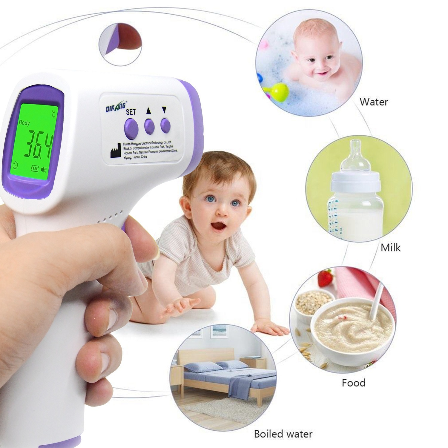 Ad801 English Version Thermometer Household Thermometer Handheld Non-Contact Infrared Thermometer Human Forehead Thermometer