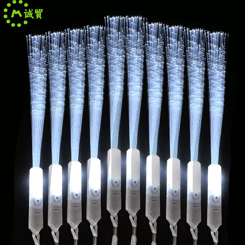 LED发光白色光纤棒闪光棒演唱会应援助威道具荧光棒跨境热卖批发