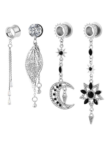 New stainless steel trendy hollow diamond pendant ear expansion auricle large ear hole jewelry stainless steel trumpet auricle