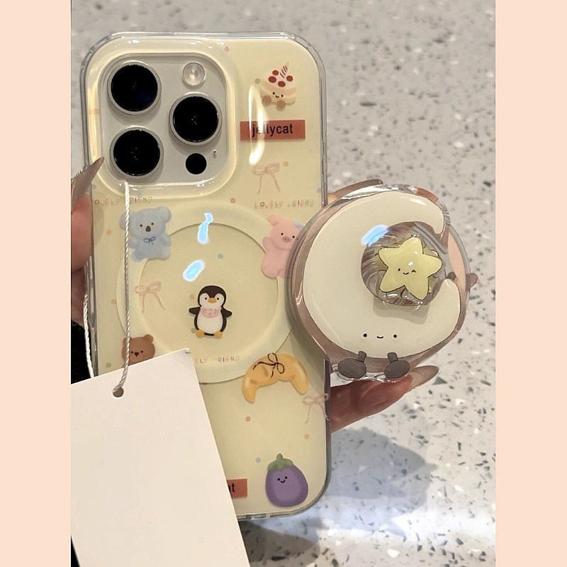 Cachorro animal de dibujos animados lindo para Apple 16Promax funda magnética para teléfono móvil 14pro/15pro girl 13p