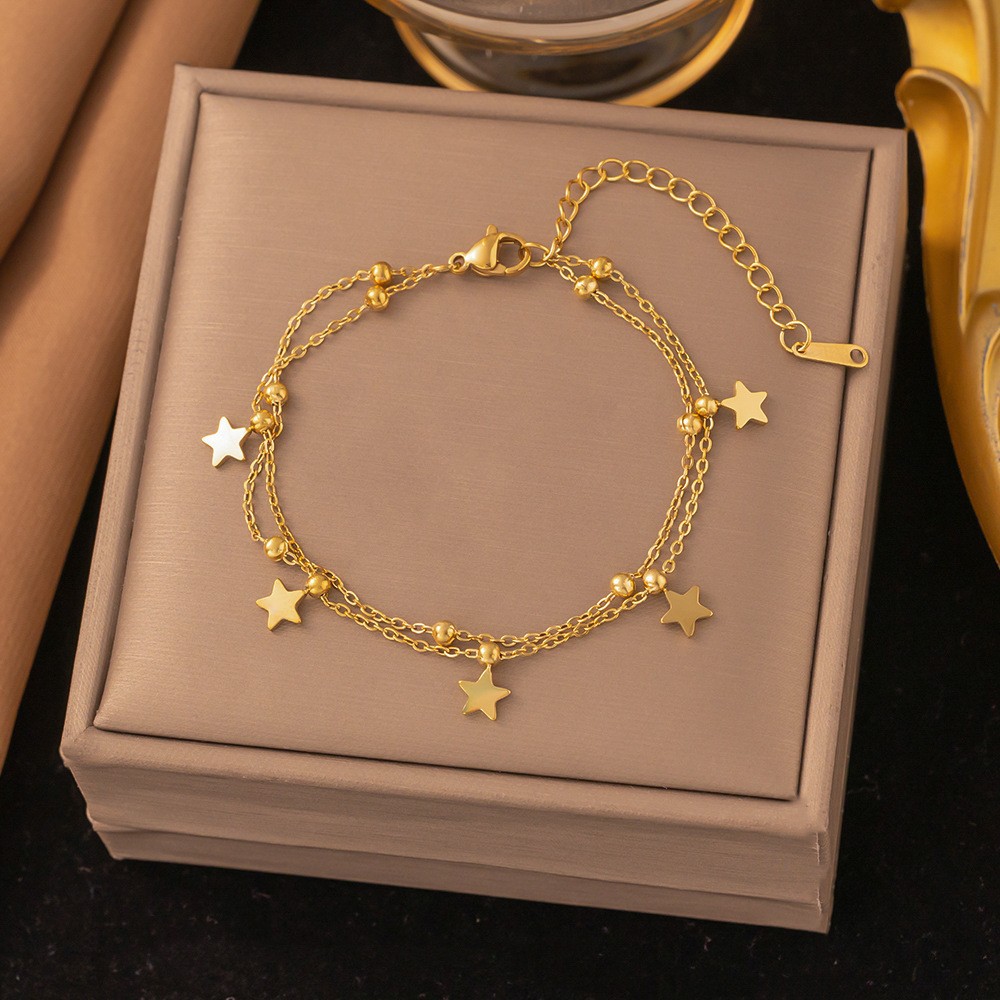 En stock, la correa de acero de titanio explosiva colección de verano no se desvanece, mujeres sencillas y sofisticadas, estilo transfronterizo europeo y americano.