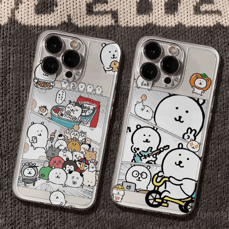 Bath Self-Deprecating Bear Suitable for Apple 15Promax Mobile Phone Case Iphone16 Cute 14 Transparent 13 Soft Shell 12