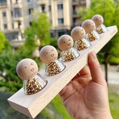 金豆豆收納瓶金豆子小空瓶裝黃金豆透明玻璃瓶迷你瓶儲存罐攢金瓶