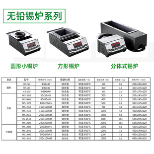 Solder Furnace Square Tin Dipping Temperature Adjustable Desktop Tin Pot Tin Furnace Dipping Welding Machine Lead-Free Tin Furnace MS-2820