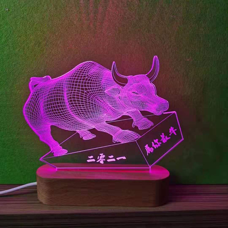 工厂批发2021牛年礼品日历展示架 亚克力台历架  木质烤漆年历架