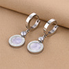 Golden earrings stainless steel, jewelry, European style, does not fade, pink gold, wholesale