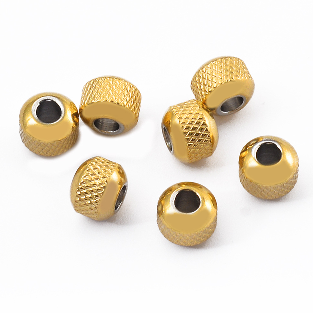 50 PCS/Package Stainless Steel Solid Color Beads display picture 4