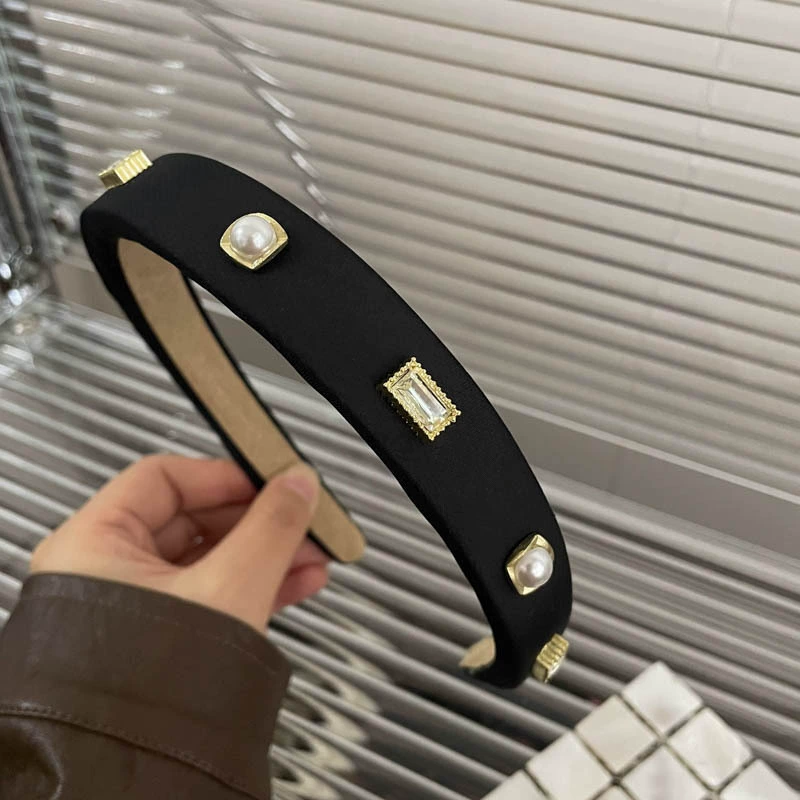 Ободок (стиль Chanel) — черная лента и широкий палитра цветов, элегантный корейский дизайн