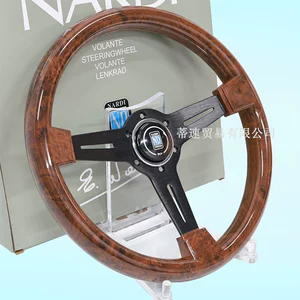 Factory direct 14 inch ABS mahogany car modified 350MM imitation mahogany retro steering wheel universal plane