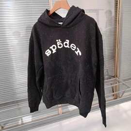 高品质跨境原版Sp5der烫钻卫衣重磅加绒情侣连帽衫专供重磅卫衣