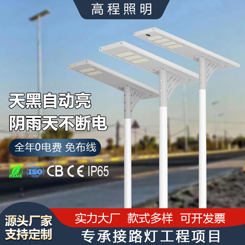 Lámpara de calle solar integrada de fábrica lámpara de patio de cabeza con agujero de monitoreo lámpara de calle solar integrada de ingeniería