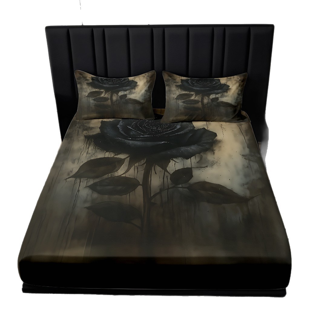 TEMU / JIT serie de flores de rosa multicolor 3D impresión digital set de cama para diseñar el fabricante de la fuente