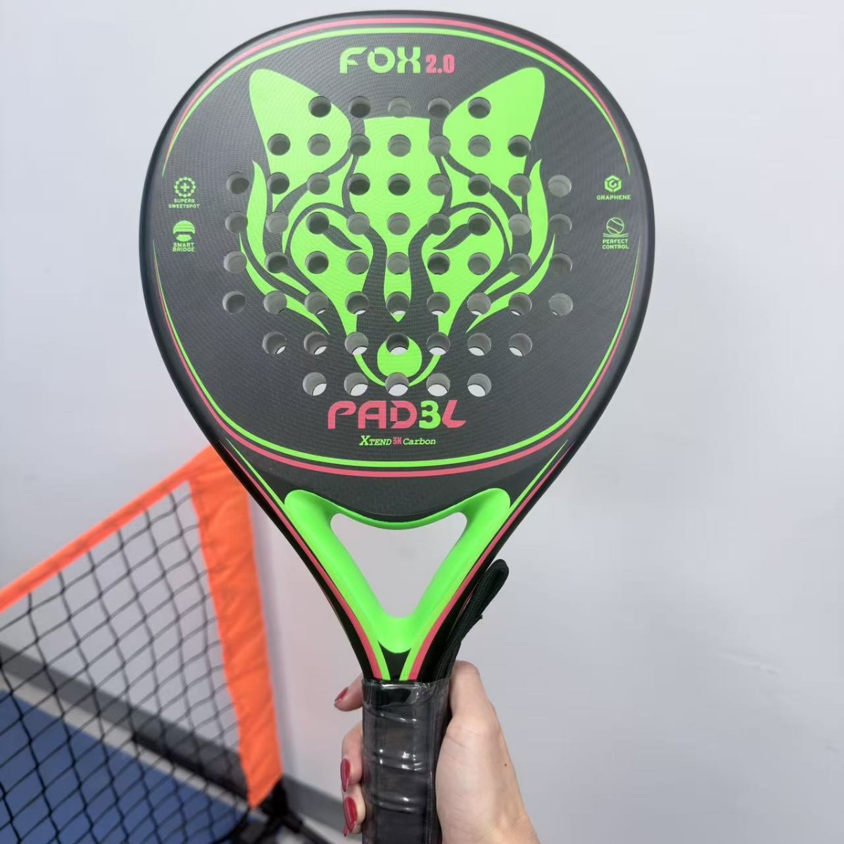 3K carbon fiber paddle racket with graphene reinforced EVA foam core, double-layer tubular frame, lightweight
