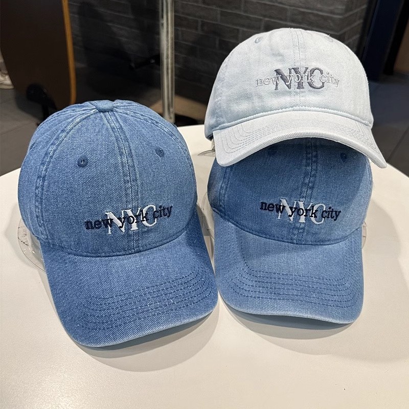 新しいアメリカのレトロなデニムの野球帽の子供の春夏のNYCのアルファベットの刺繍のアヒルの舌の帽子の男性の日よけの帽子|undefined